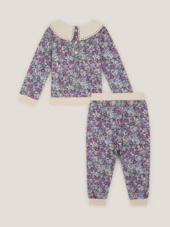 Monsoon Purple Floral Sweatshirt & Joggers Set