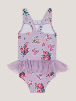 Monsoon Purple Floral Tutu Swimsuit