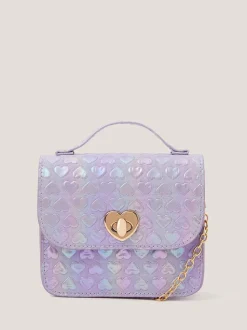 Monsoon Purple Rainbow Heart Satchel Bag