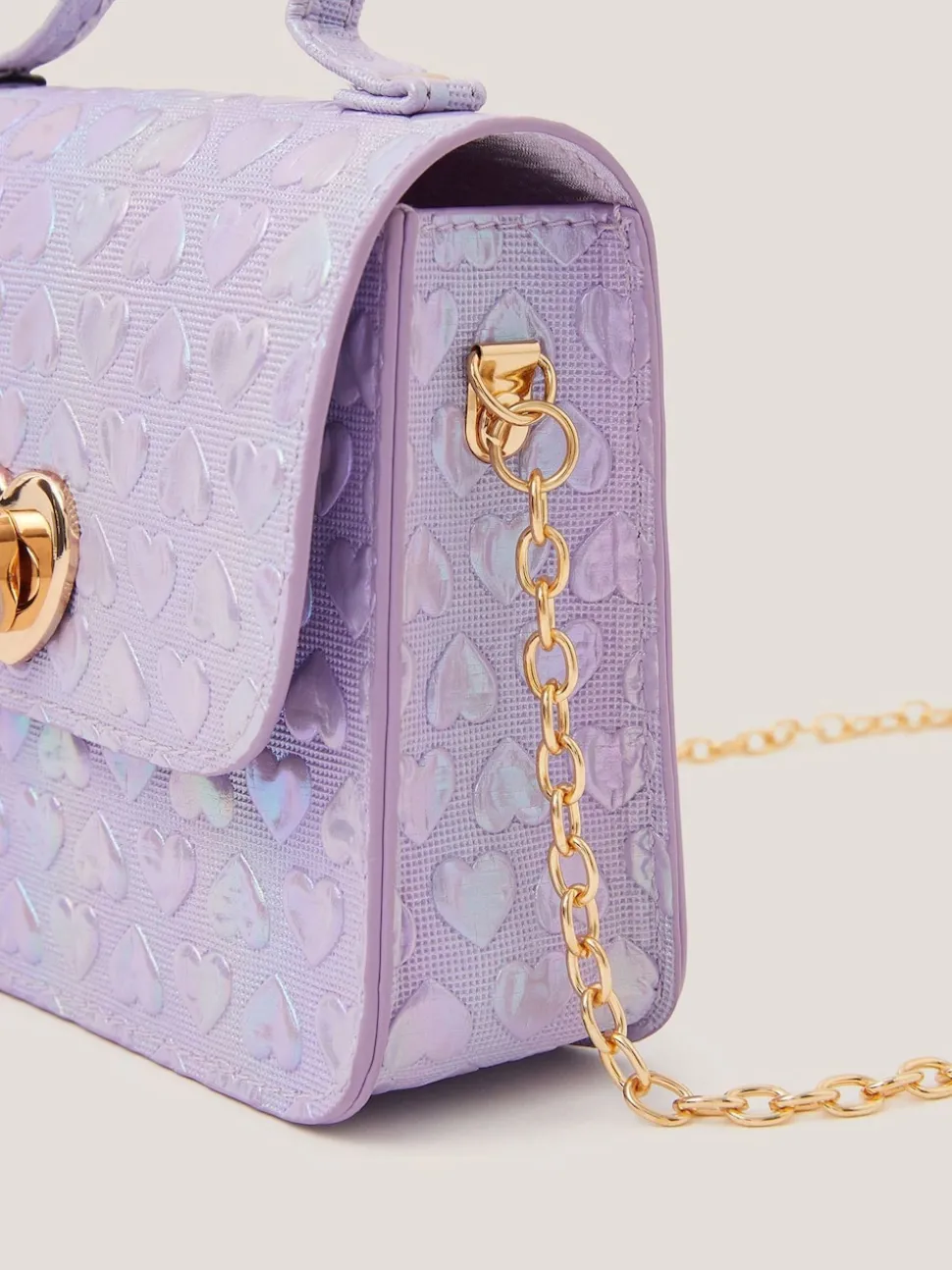 Monsoon Purple Rainbow Heart Satchel Bag