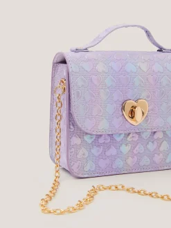 Monsoon Purple Rainbow Heart Satchel Bag