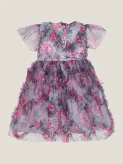 Monsoon Purple Roma Peony Ruffle Party Dress
