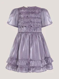 Monsoon Purple Sequin Organza Party Dress