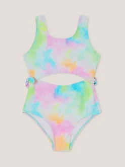 Monsoon Purple Tie Dye Cut Out Swimsuit