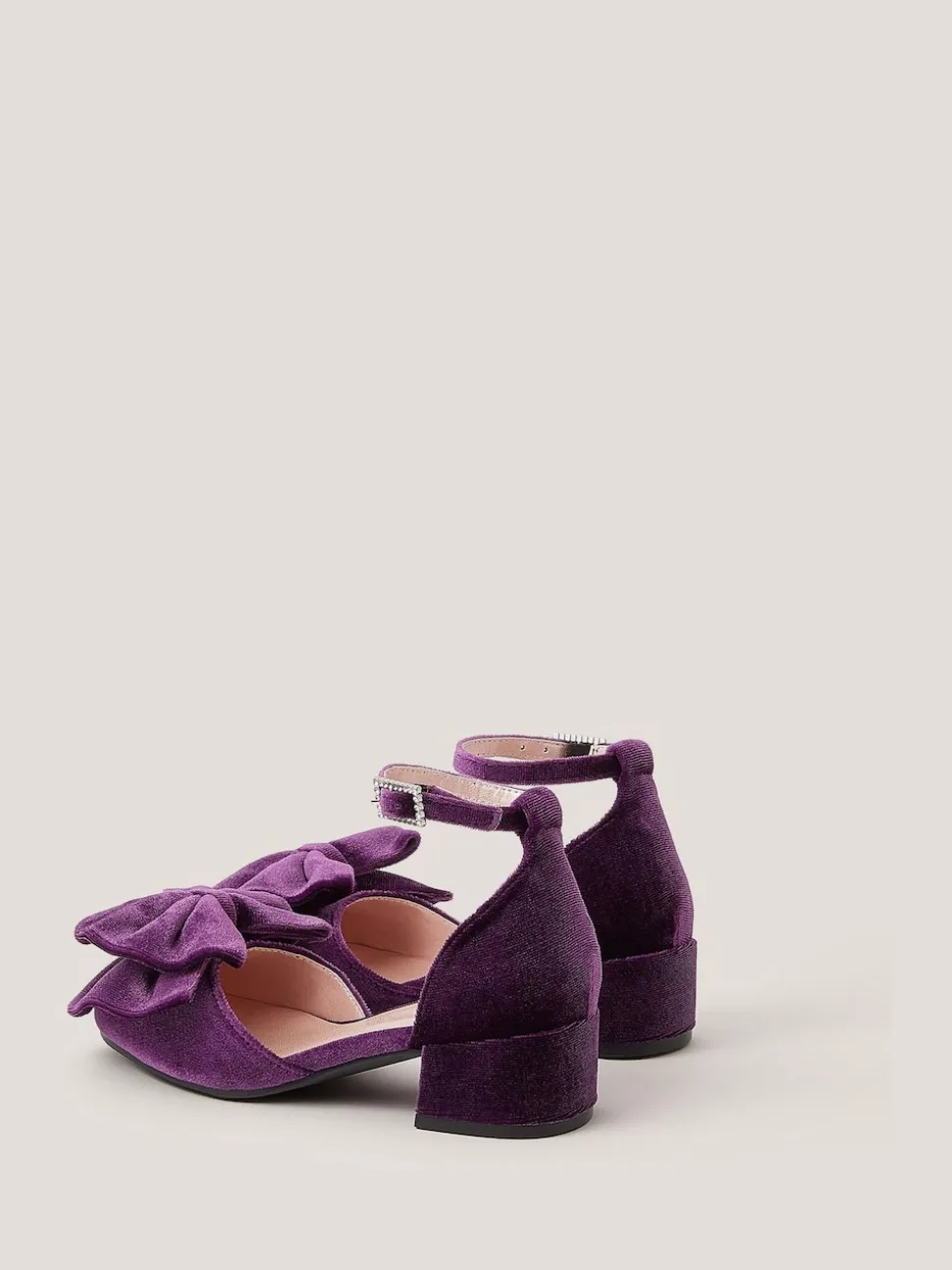 Monsoon Purple Velvet Bow Two-Part Heels