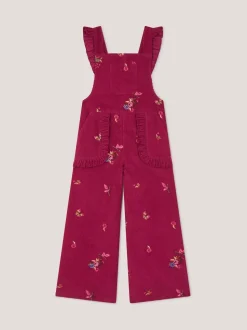 Monsoon Red Embroidered Corduroy Dungarees