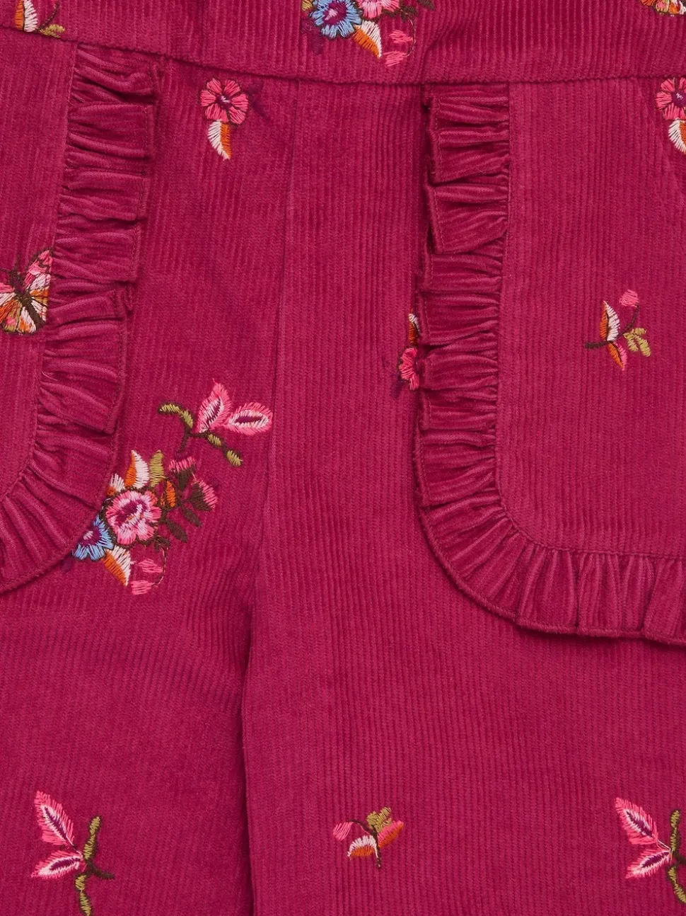 Monsoon Red Embroidered Corduroy Dungarees