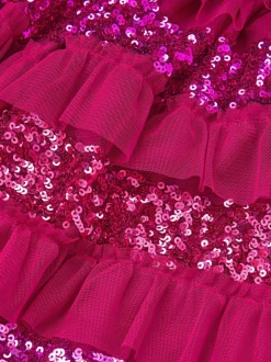 Monsoon Red Sequin Ruffle Disco Skirt