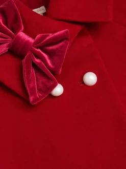 Monsoon Red Velvet Bow Cape