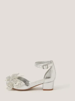 Monsoon Silver Butterfly Metallic Heels
