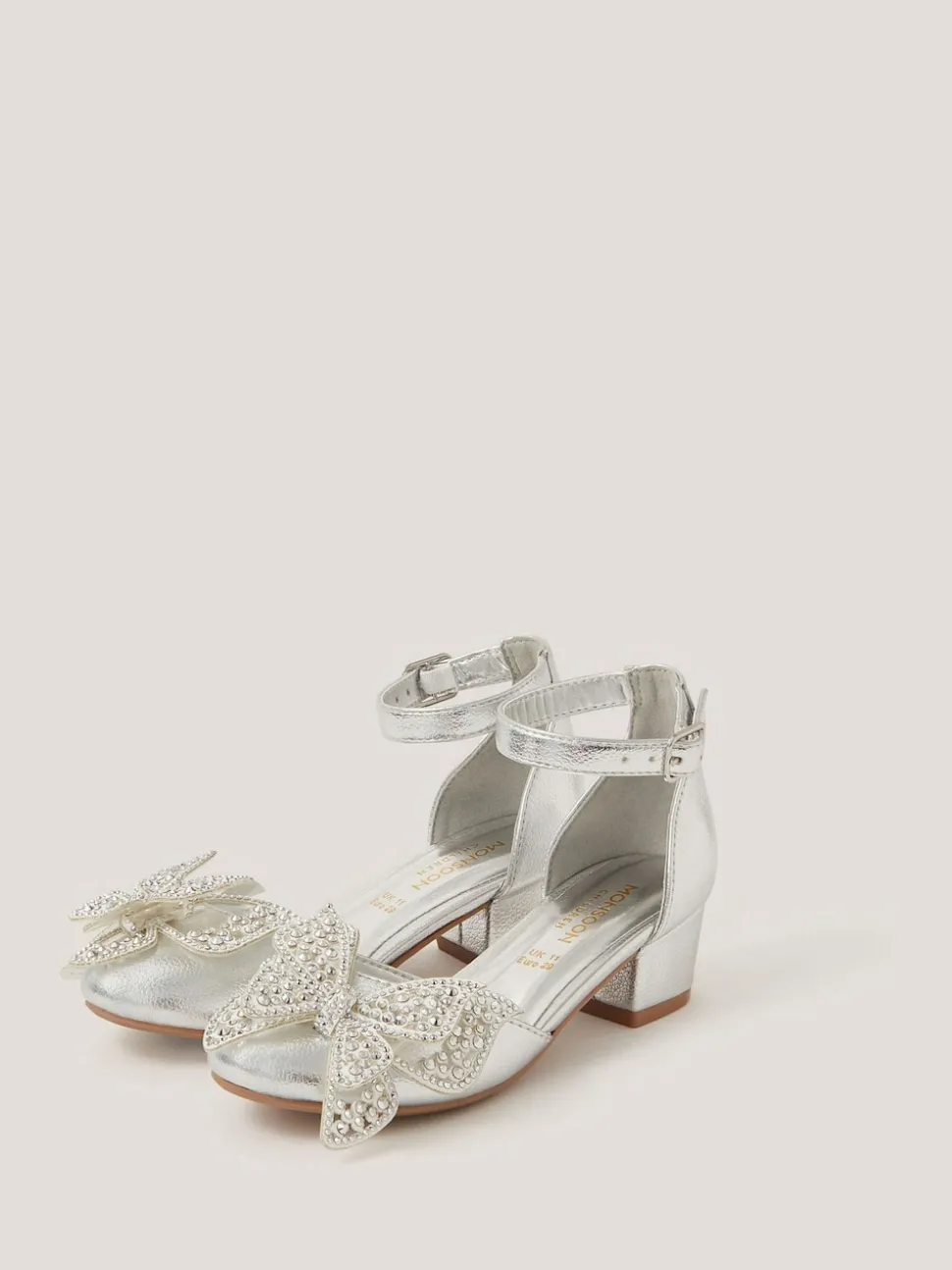 Monsoon Silver Butterfly Metallic Heels