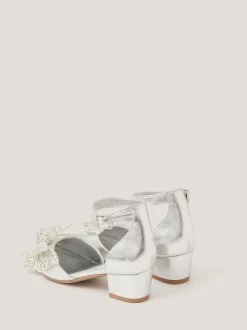 Monsoon Silver Butterfly Metallic Heels