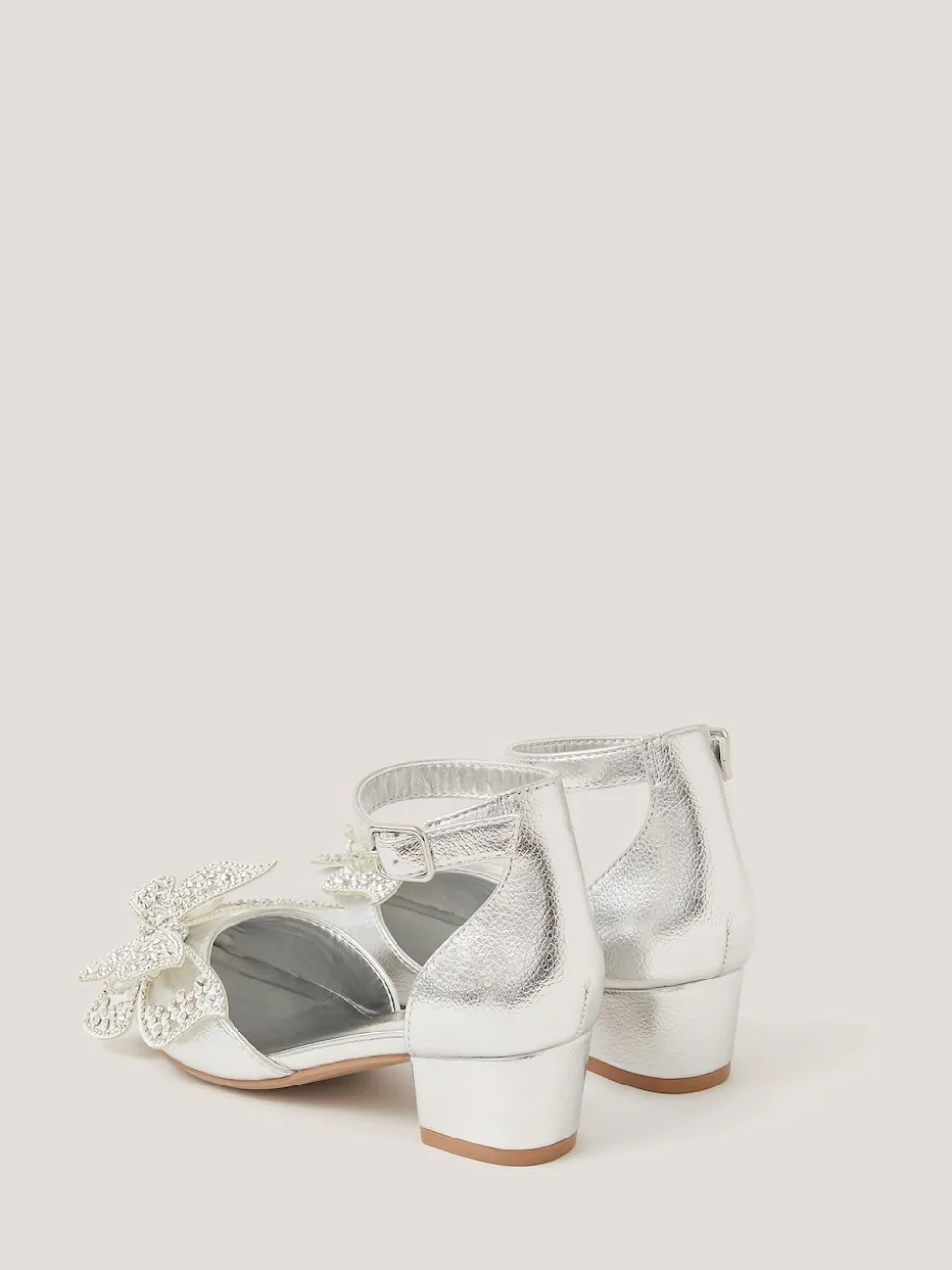 Monsoon Silver Butterfly Metallic Heels