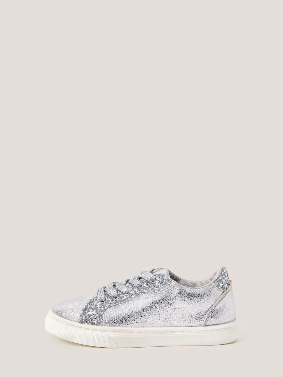 Monsoon Silver Glitter Metallic Trainers