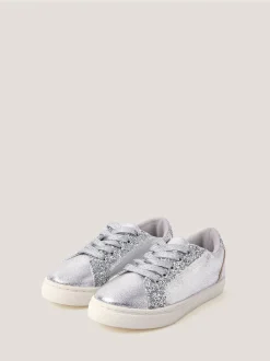 Monsoon Silver Glitter Metallic Trainers