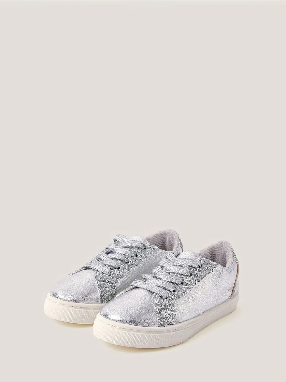 Monsoon Silver Glitter Metallic Trainers