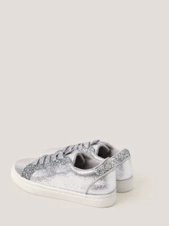 Monsoon Silver Glitter Metallic Trainers