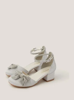 Monsoon Silver Sparkle Bow Two-Part Heels