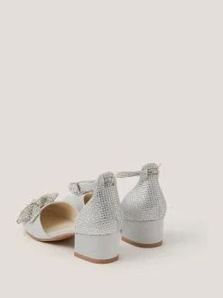 Monsoon Silver Sparkle Bow Two-Part Heels