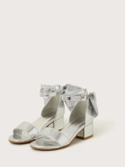 Monsoon Silver Two Part Bow Heels