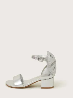 Monsoon Silver Two Part Bow Heels