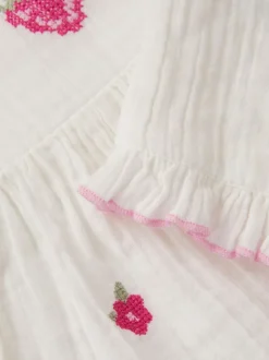 Monsoon White Baby Strawberry Top & Shorts Set