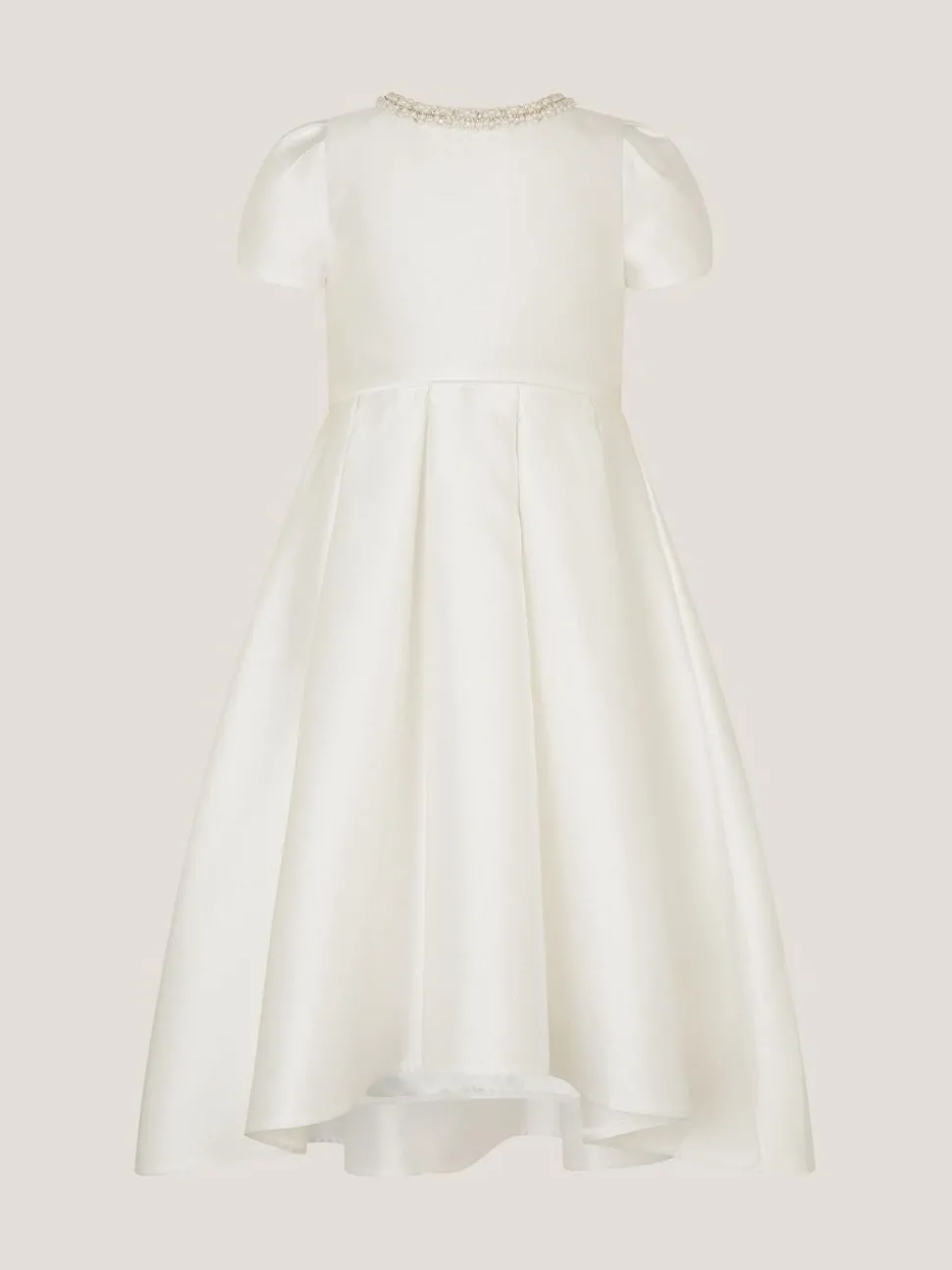 Monsoon White Isabella Short Sleeve Pearl Effect Embellished Dress