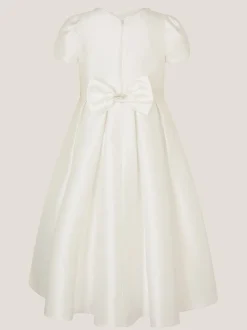Monsoon White Isabella Short Sleeve Pearl Effect Embellished Dress