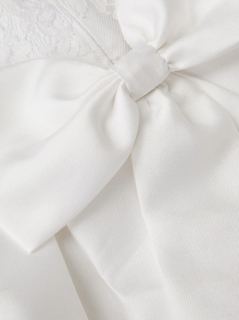 Monsoon White Lola Bow Lace Trim Dress