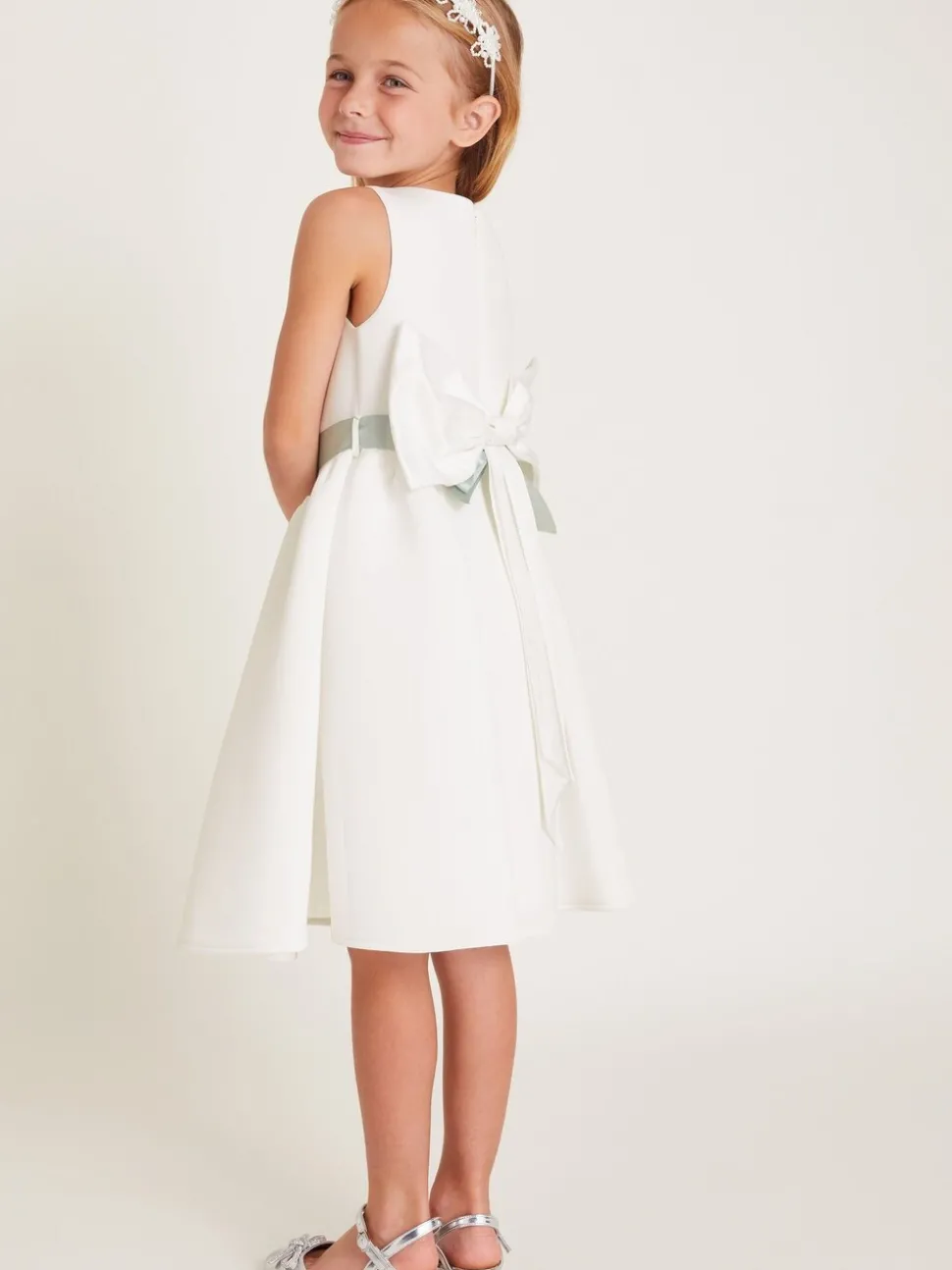 Monsoon White Molly Scuba Bridesmaid Dress