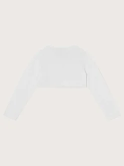 Monsoon White Niamh Pearl Embellished 100% Cotton Cardigan