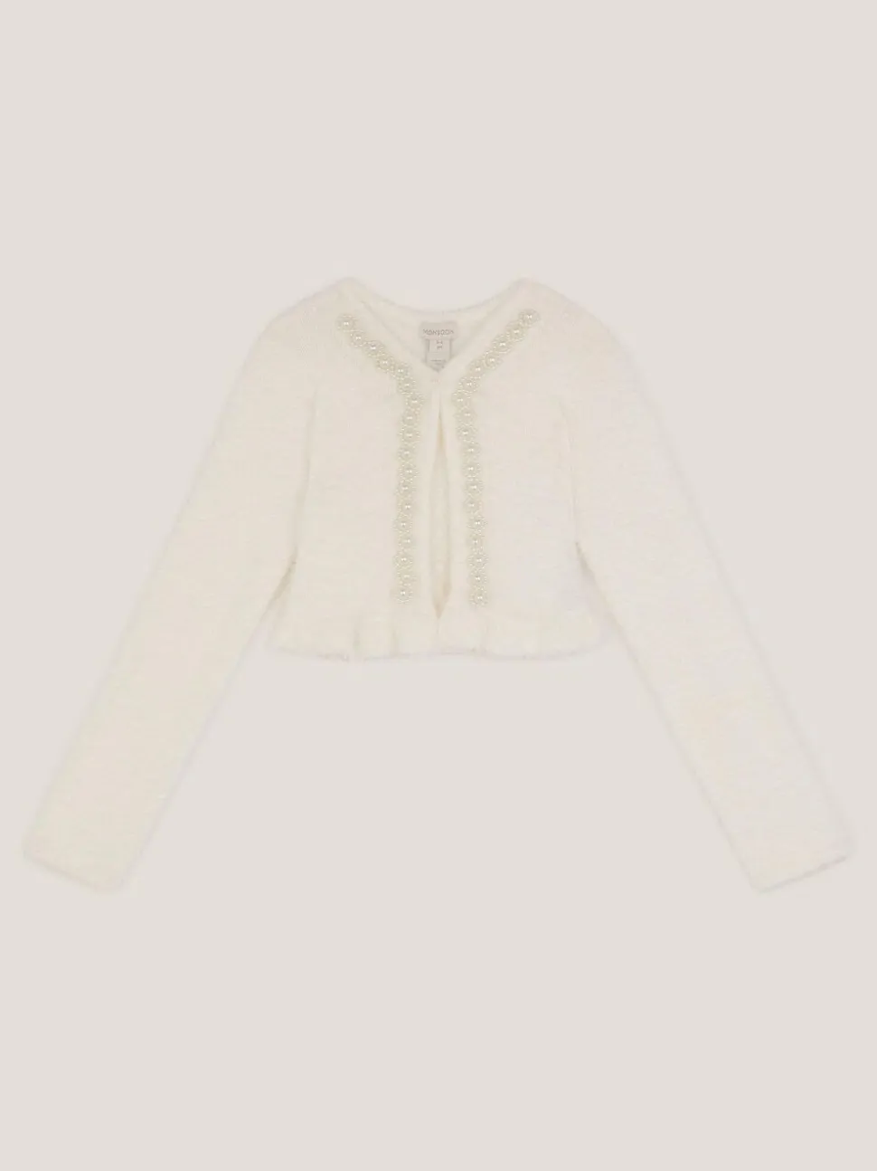Monsoon White Pearl Fuzzy Cardigan