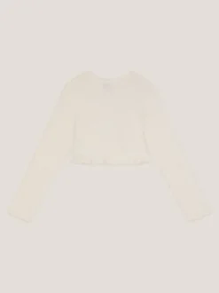 Monsoon White Pearl Fuzzy Cardigan