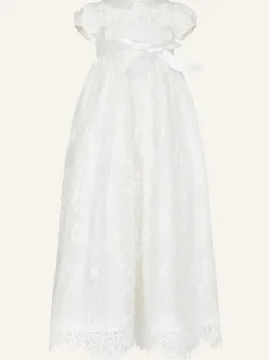 Monsoon White Provenza Silk Baby Christening Dress