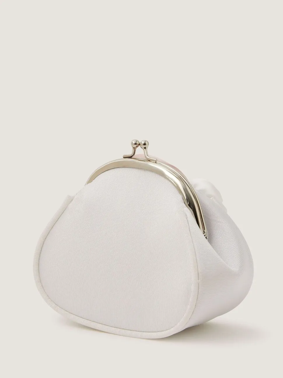 Monsoon White Rosette Clip Frame Bag