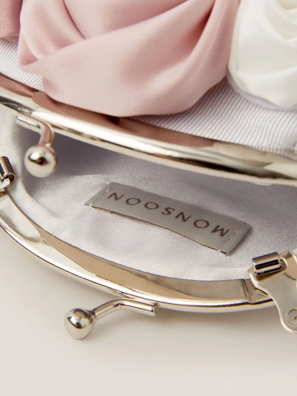 Monsoon White Rosette Clip Frame Bag