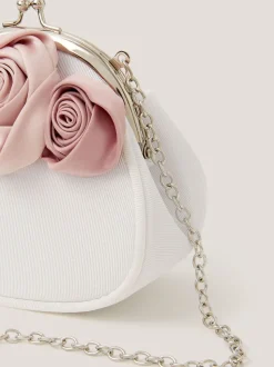Monsoon White Rosette Clip Frame Bag