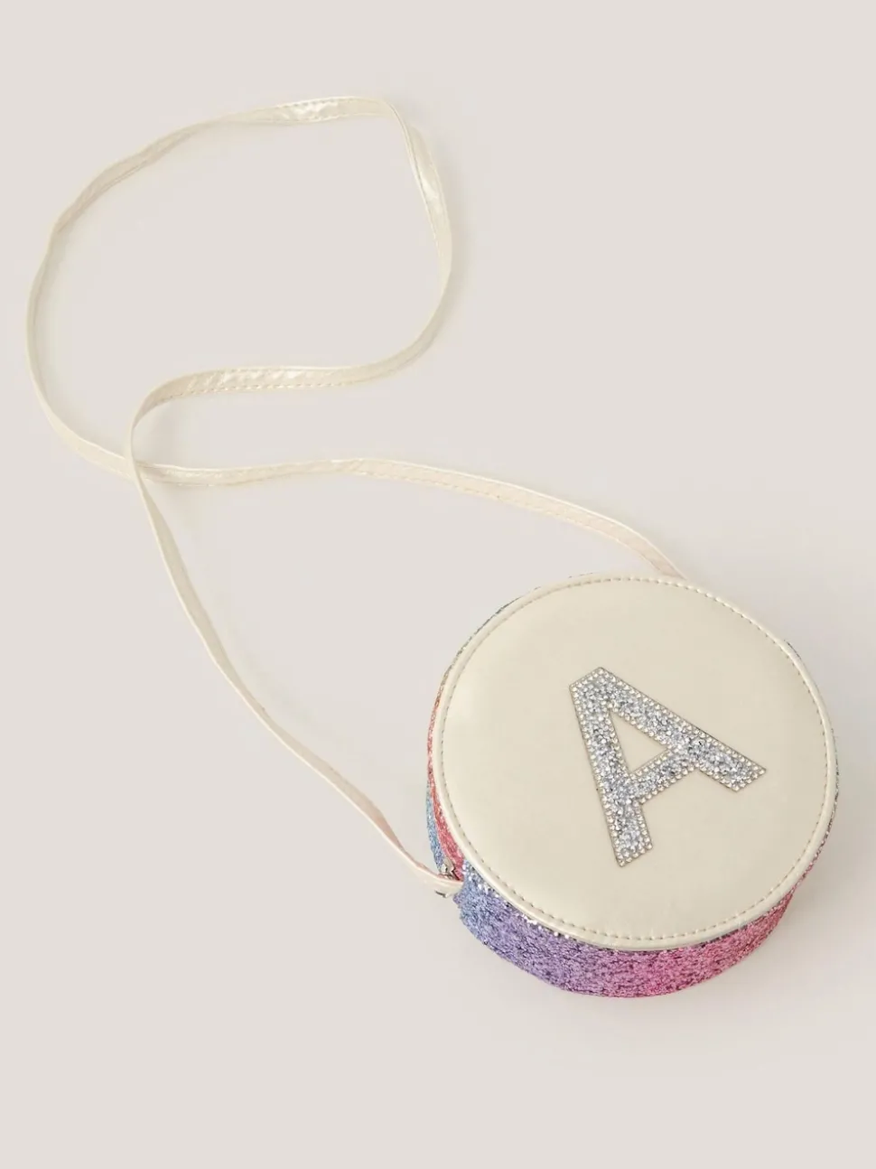 Monsoon White Round Glittery Initial Bag - I