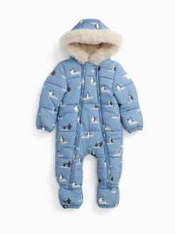 MORI Blue Cosy Zip-Up Lined Snowsuit