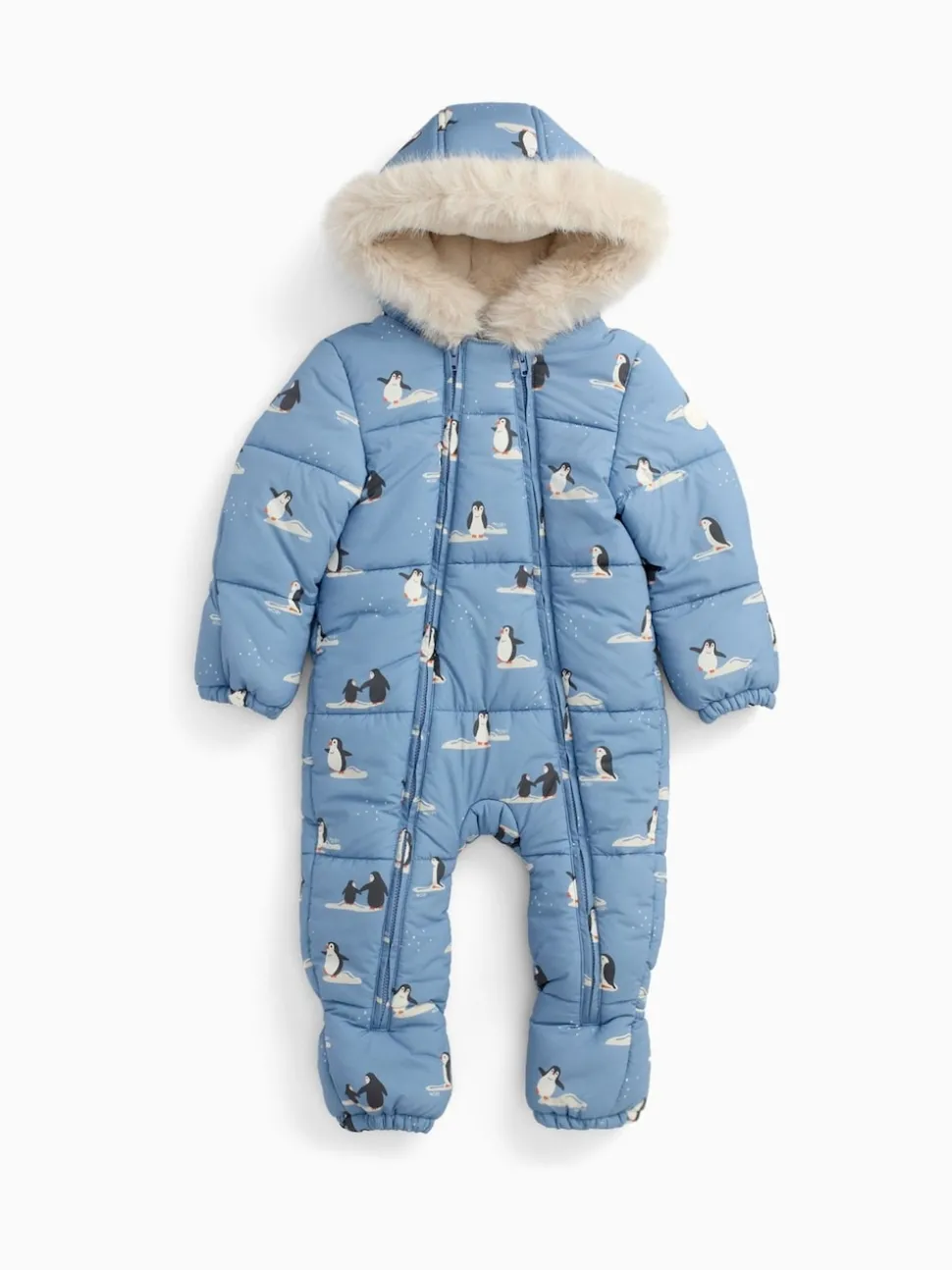 MORI Blue Cosy Zip-Up Lined Snowsuit