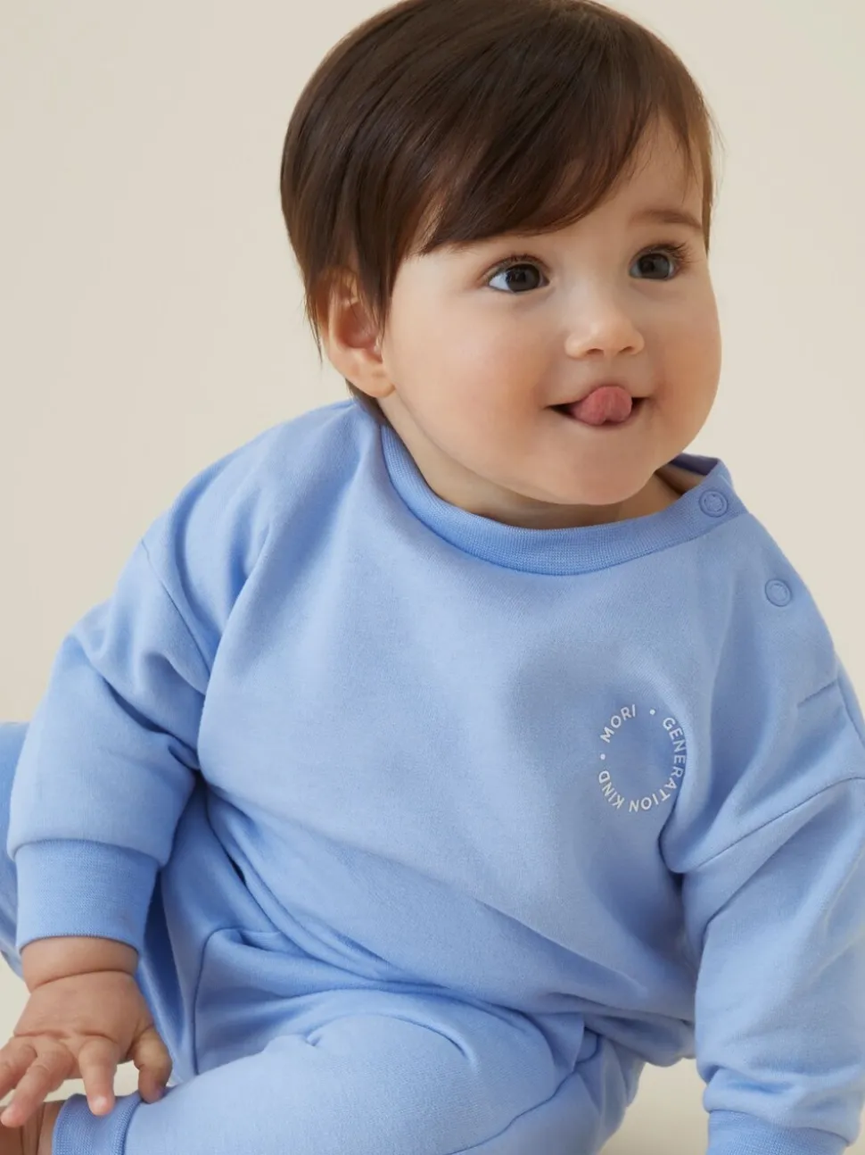 MORI Blue Cotton Comfy Baggy Sweatshirt