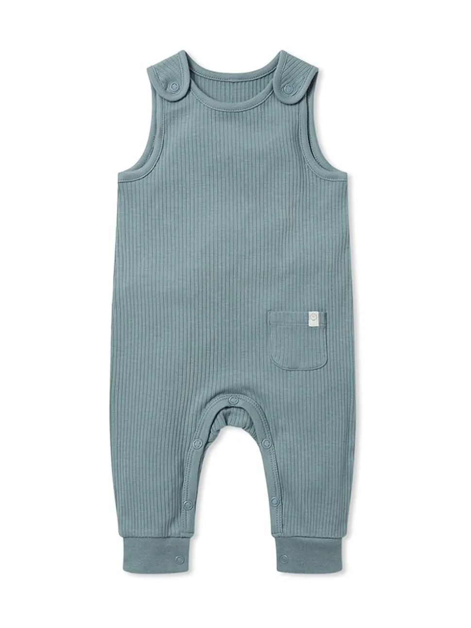 MORI Blue Ribbed Romper Dungarees