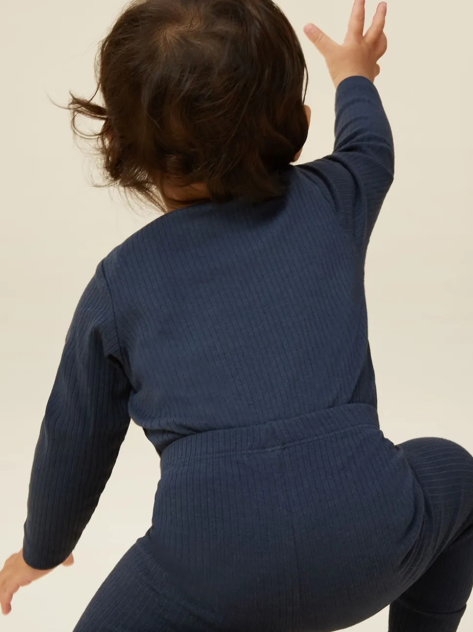 MORI Blue Ribbed Stretch Comfy Baby Leggings