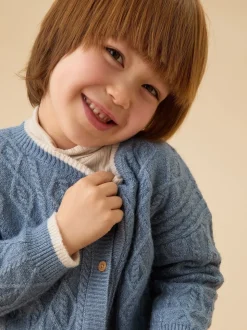 MORI Blue Supersoft Chunky Knit Cardigan