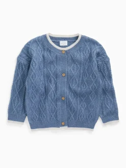 MORI Blue Supersoft Chunky Knit Cardigan