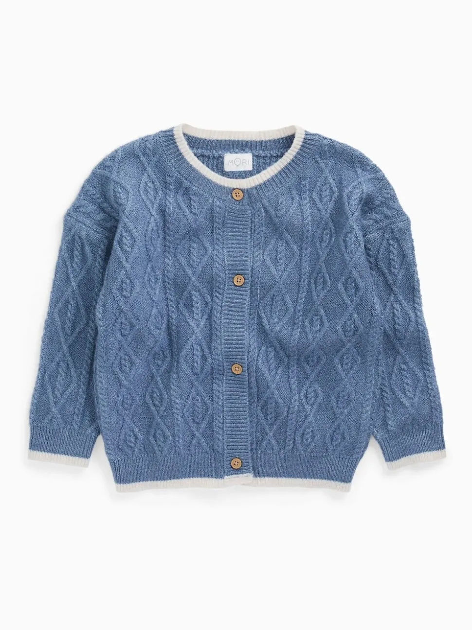 MORI Blue Supersoft Chunky Knit Cardigan