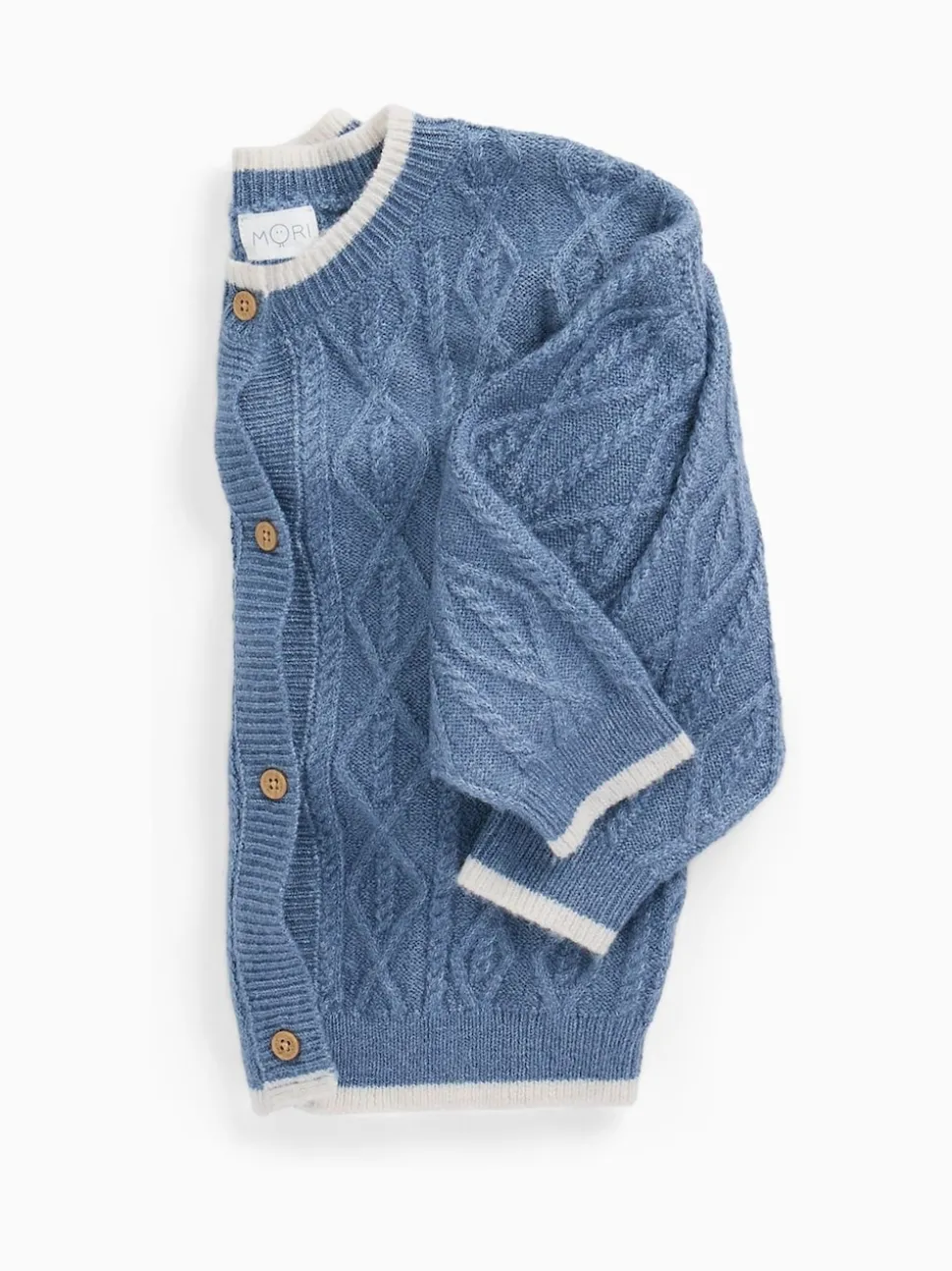 MORI Blue Supersoft Chunky Knit Cardigan