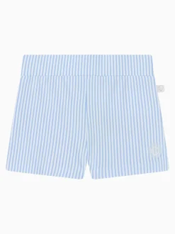 MORI Blue UPF 50+ Seersucker Stripe Swim Shorts