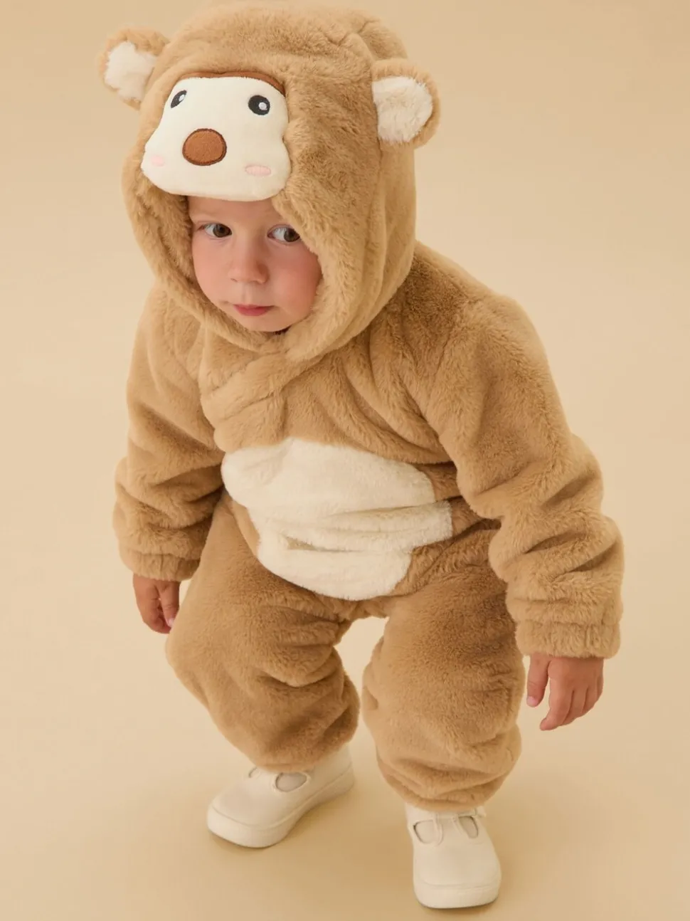 MORI Brown Cosy Monkey Faux Fur Pramsuit