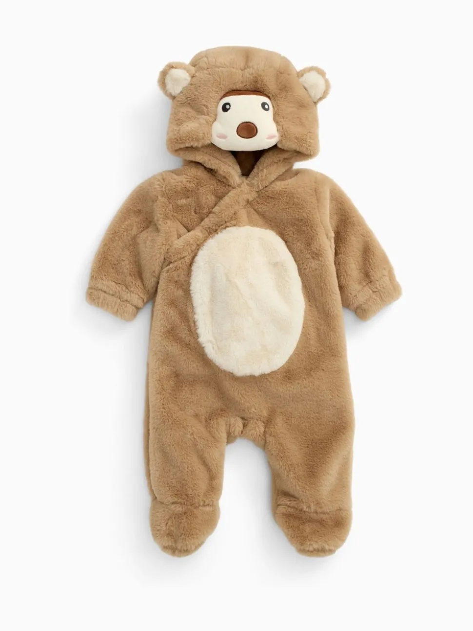 MORI Brown Cosy Monkey Faux Fur Pramsuit